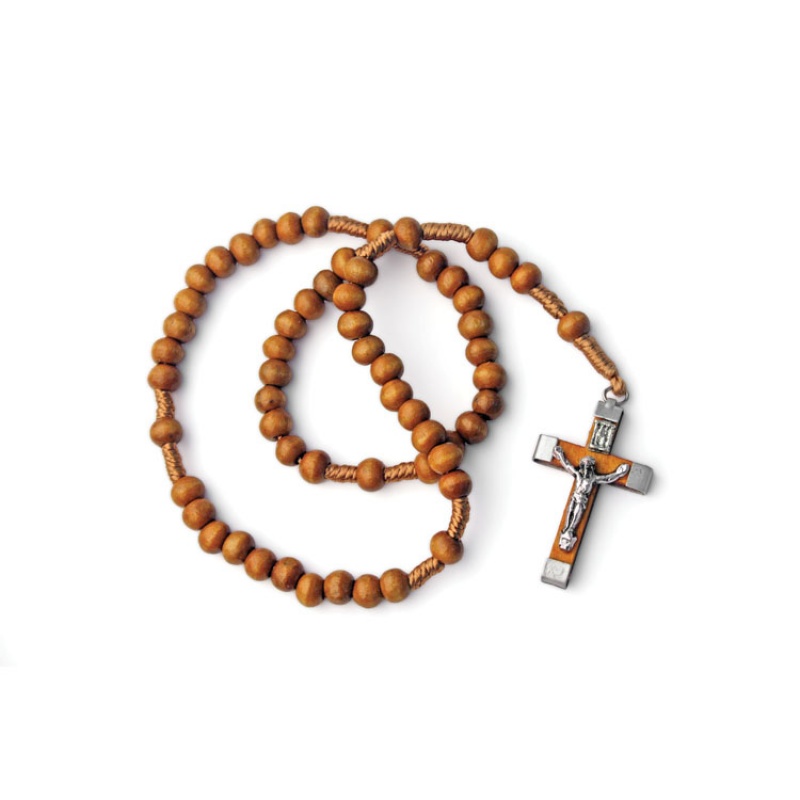 ROSARY WOOD BEADS LIGHT BROWN , 5MM 10