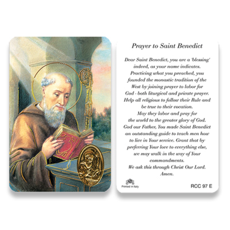 ST BENEDICT PRAYER CARD ENGLISH RCC 25/PKG - San Francis