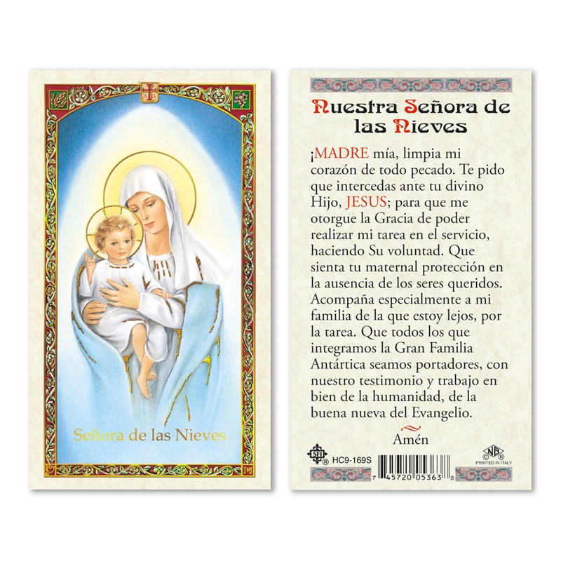 OUR LADY OF THE SNOW - PRAYER TO 25/PKG - San Francis